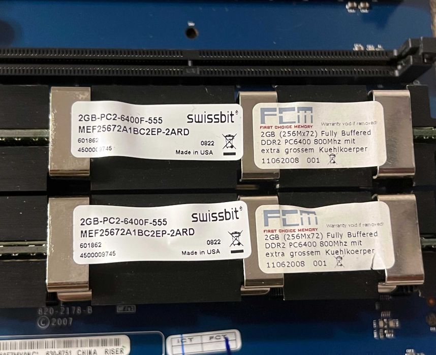 Riser memorie Apple Mac Pro 2006 2007 2x2GB FB-DIMM
