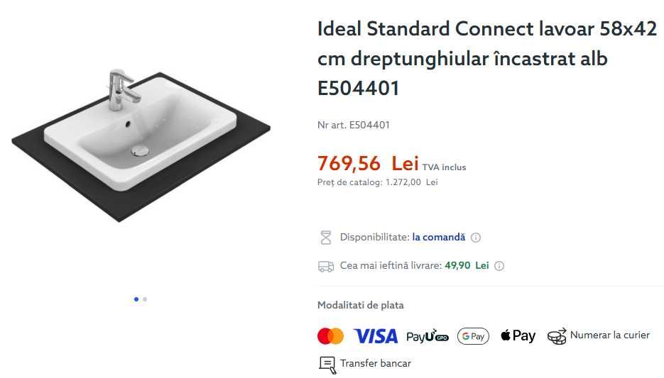 Chiuveta Ideal Standard 58x42 cm / ambalaj sigilat