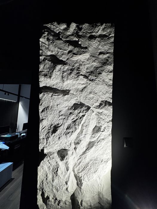 Panou decorativ PU imitatie piatra roca 2400*600 Alb OffWhite continuitate A-B-C-D-E-F