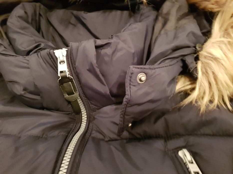 Geaca iarna cu gluga, bleumarin