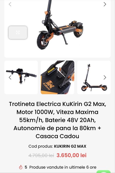 Trotineta Electrica Kukirin G2 Max Stare Impecabila
