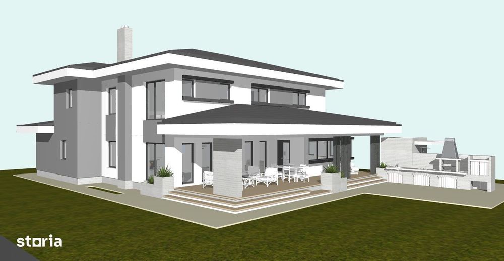 Casă P+1 pe structură metalica  – teren 2.660 mp  - toate utilitatile