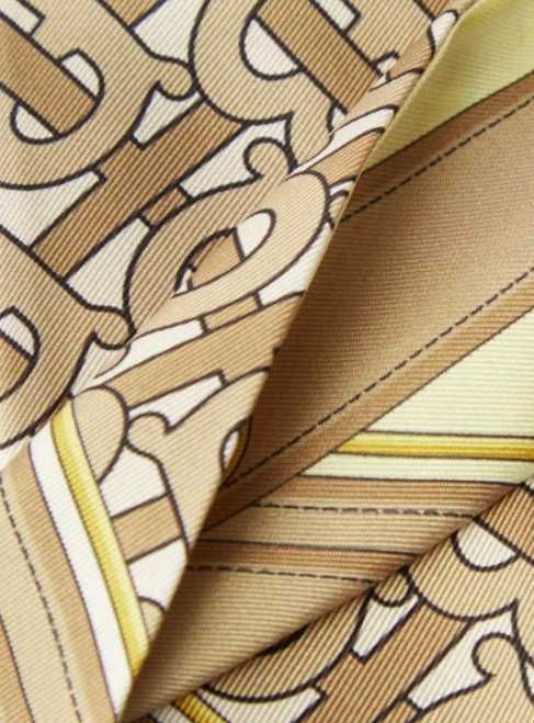 Cravata BURBERRY monogram-logo-print Skinny silk scarf