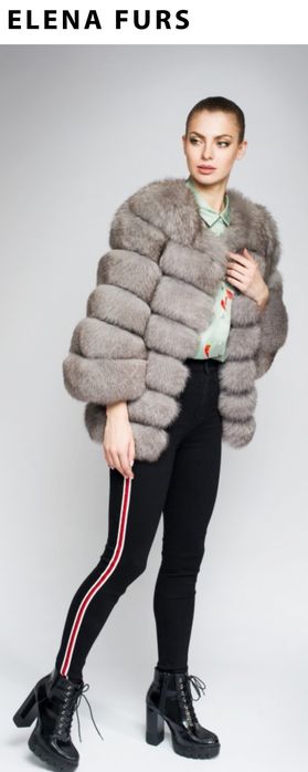 Haina blana naturala vulpe argintie