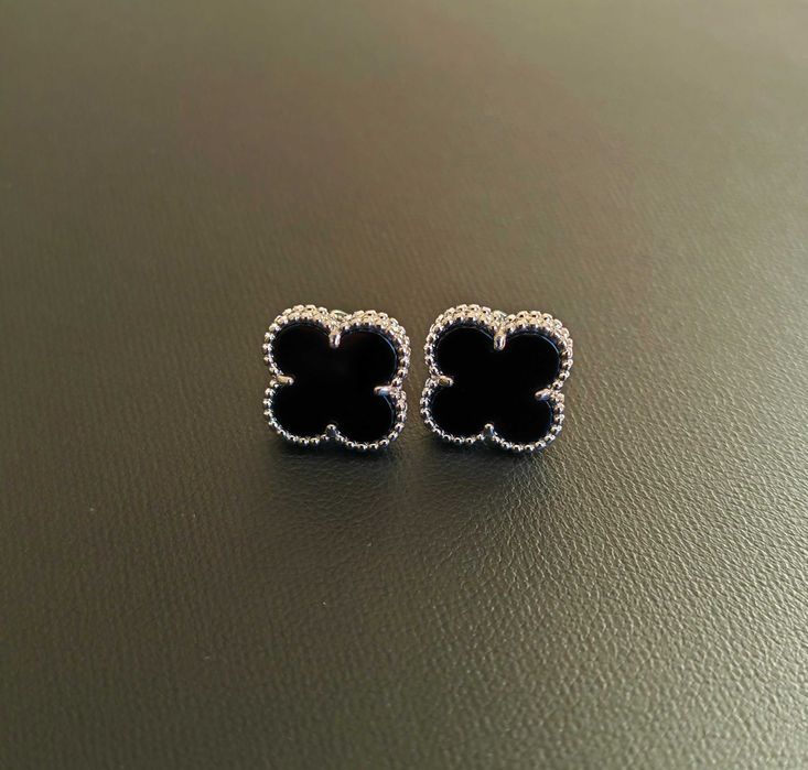 Сребърни обеци с бял седеф - Van Cleef & Arpels VCA Vintage Alhambra