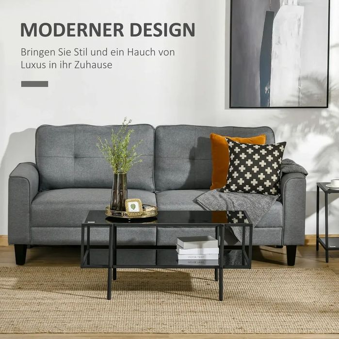 Холна маса HOMCOM с рафт, регулируеми крачета, стоманена рамка