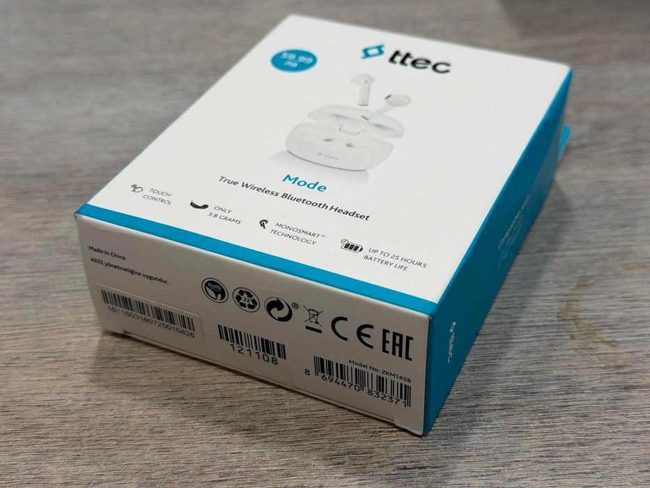 Безжични слушалки TTEC 2KM145B TWS Bluetooth