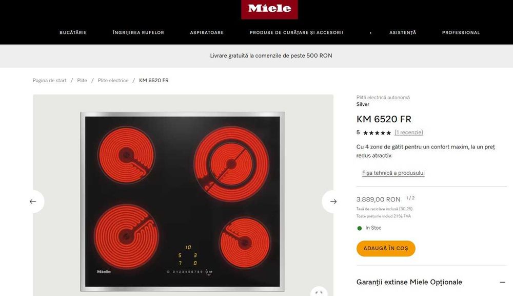 Plita inductie - Miele KM 6520 FR - produs nou, sigilat