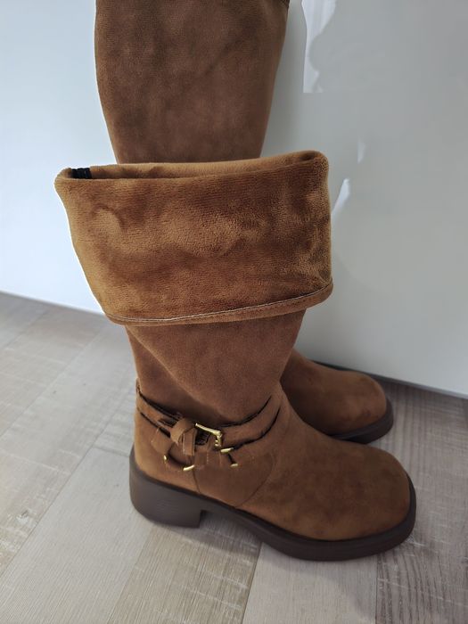 Високи кафяви ботуши 38н.