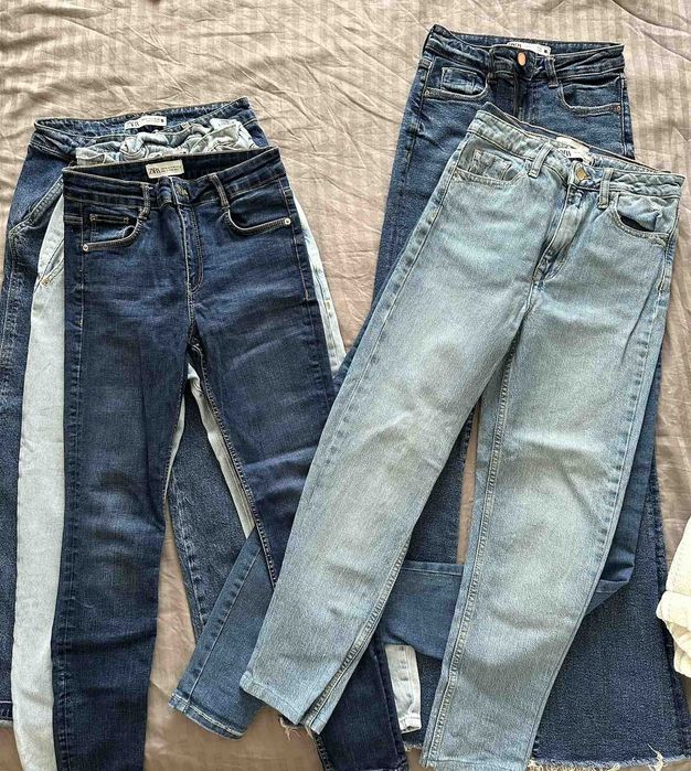 Къси панталони , Дънки зара , комплект, екип , guess , висока талия