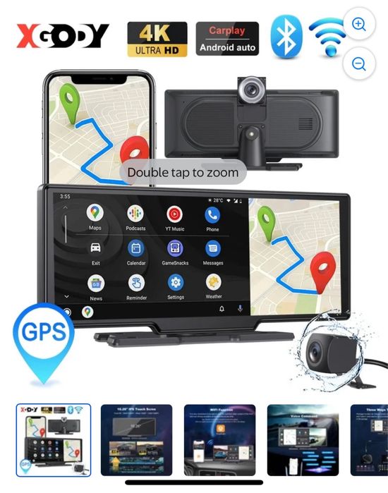 XGODY H26 10.26 инча автомобилен дисплей CarPlay Android Auto 1080P