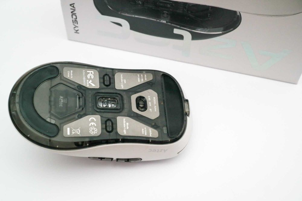 Mouse Kysona Aztec alb PAW3395 ultralight gaming 2.4GHz