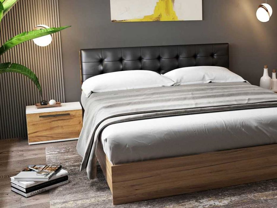 Set Dormitor Timea 5 piese Tapitat Wenge - Transport Gratuit