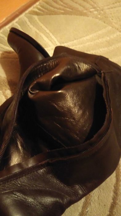 Cizme lungi, piele naturala maron, 37,5(1)  /37 (2)