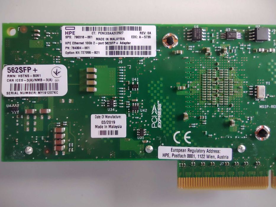 Intel 10Gb X710-DA2 DP 10Gb CNE Адаптер HPE 562SFP+ 7ZT7A00537 ID10GF