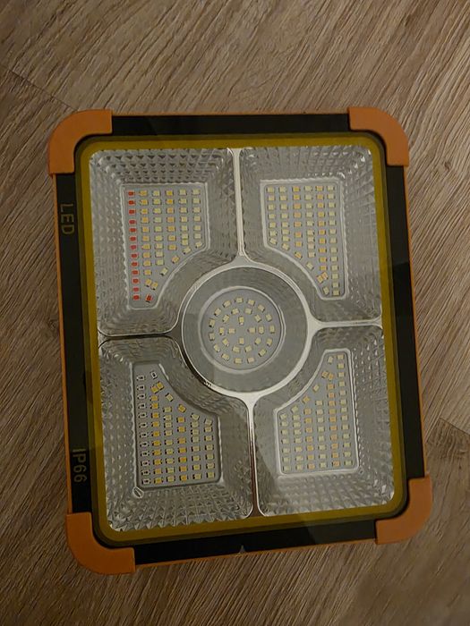 Proiector led pescuit/camping cu powerbank si panou solar