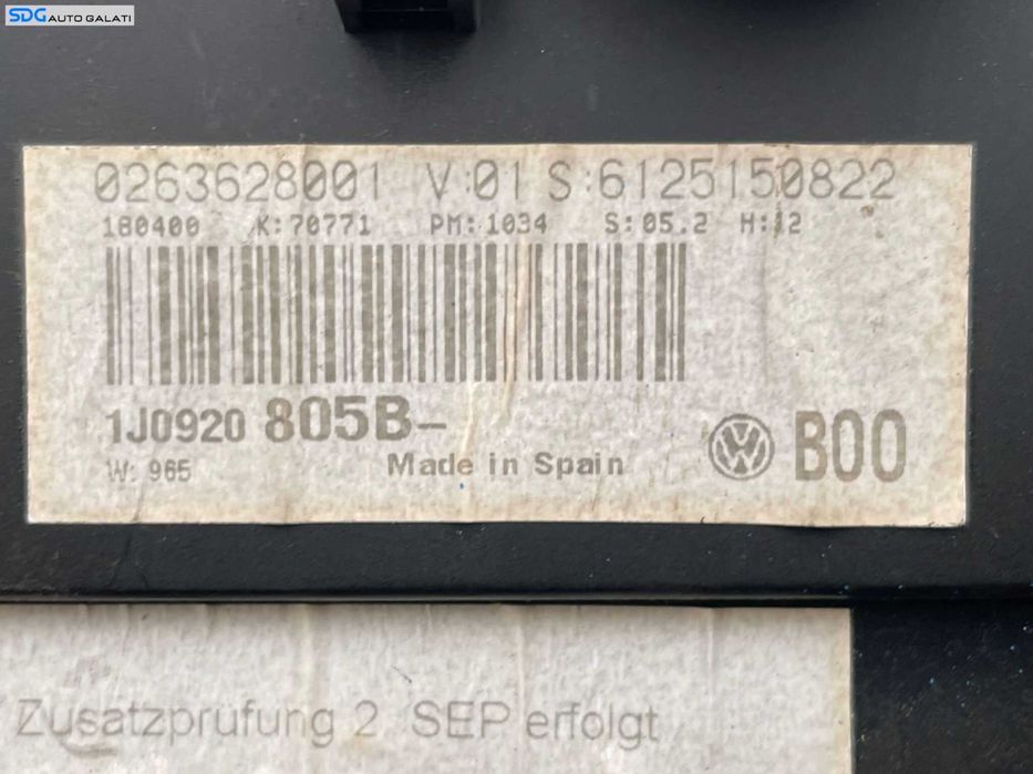 Ceas Ceasuri Cluster Instrumente Bord Volkswagen Golf 4 1.9 TDI 1998 - 2006 Cod 1J0920805B 0263628001 [B2961]