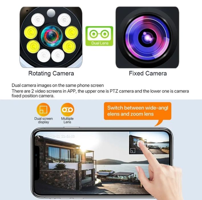 Sq001 4G/WiFi kamera наружная камера Full HD iCSee