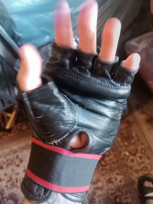 Тренировъчни ръкавици и лапа.