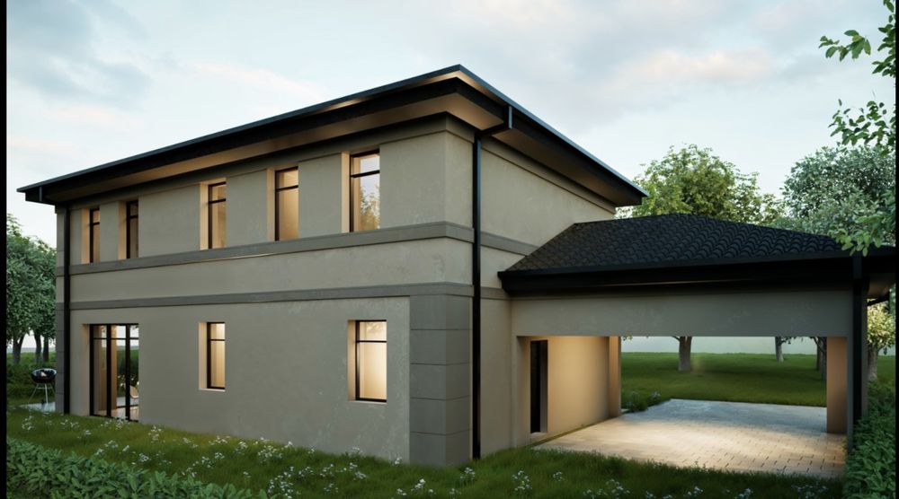 Casa pasiva nZEB individuala Rus Residence Floresti 163mp Teren 445mp