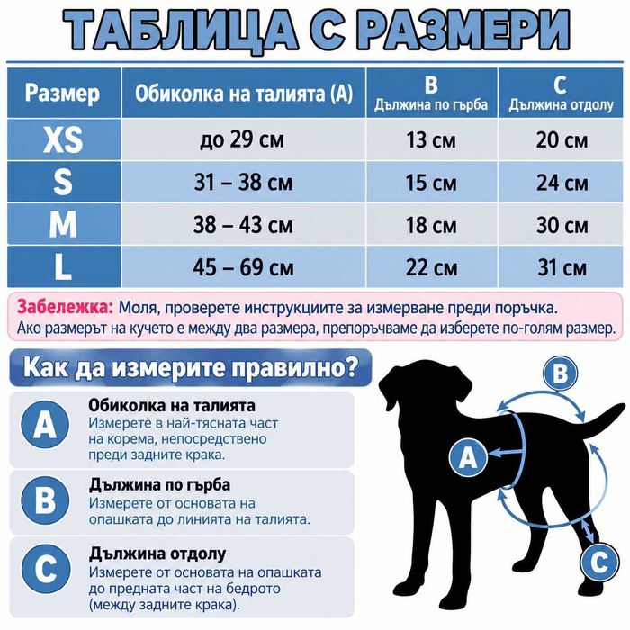 Дамски памперс гащички за женско куче при разгонване, напишкване - многократни гащи