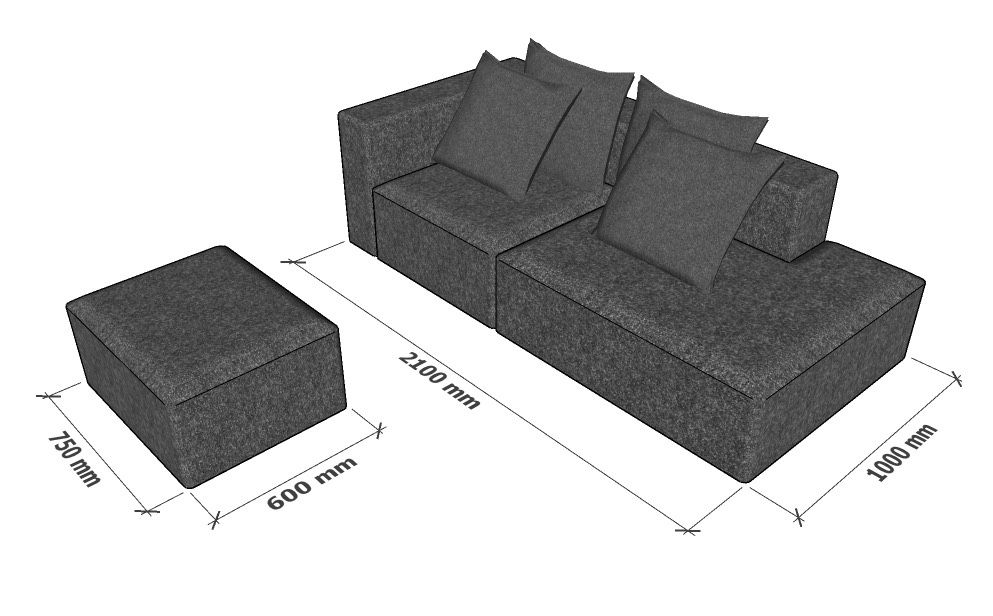 Диван с пуфом новый