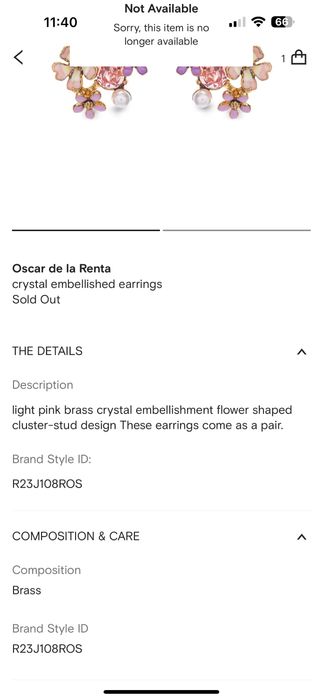 Оригинални обеци Oscar de la Renta