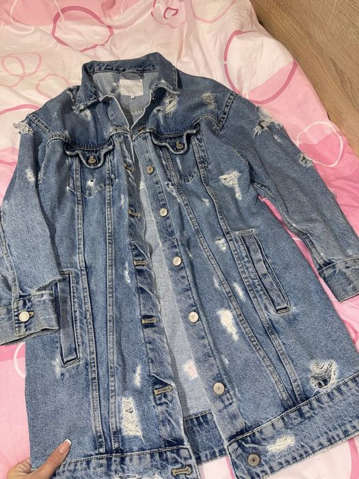 Дълго дънково яке Zara