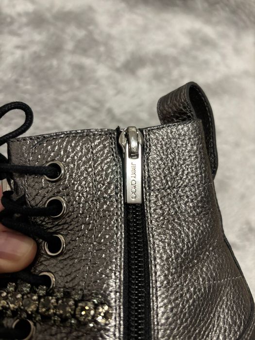 Jimmy Choo ghete combat cristale piele metalizată, ca noi