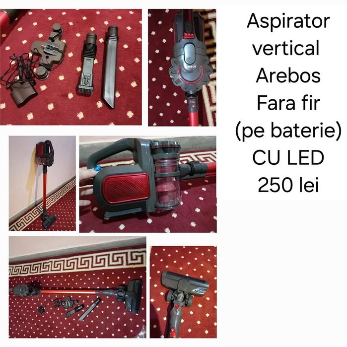 Aspirator arebos nou doar testat pe baterie fara fir si are