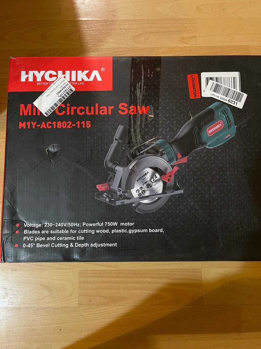 Ferăstrău circular HYCHIKA 750W 3500RPM, 3 lame (115 și 125mm)