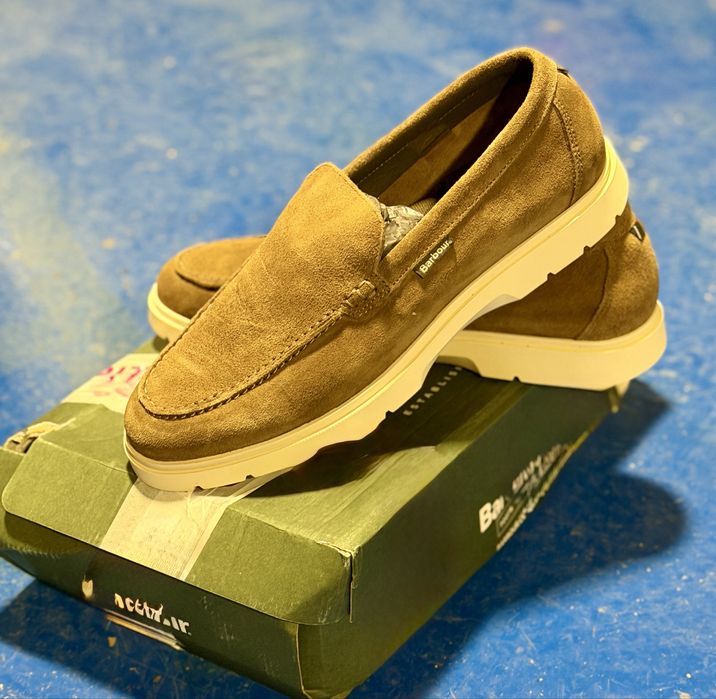 НОВИ!!! Мъжки велурени обувки Barbour Carty Loafer, Taupe Suede,42 (UK 8)