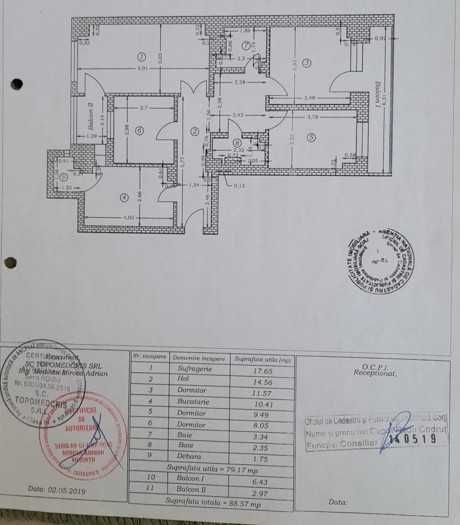 Apartament 4 camere Tg Jiu | Central | Suprafata 88.57 mp | Etaj 1 | Centrala termica | Lift nou / Renovat '19 | Aer conditionat | Cls. energetica B
