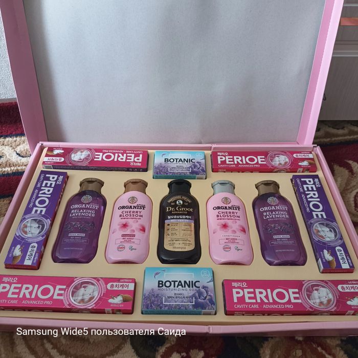 Набор шампун, кондиционер, паста ва гель душ.