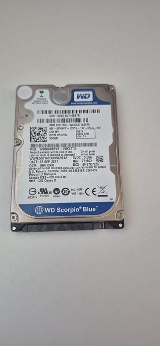 Hard disk WD 500GB  2.5inch laptop sau computer sau sistem supraveghere  100% sentinel