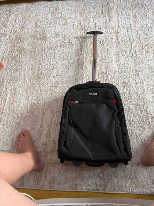 Rucsac LAMONZA negru cu roti si maner