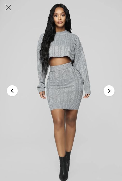 Плетен сет пола + пуловер