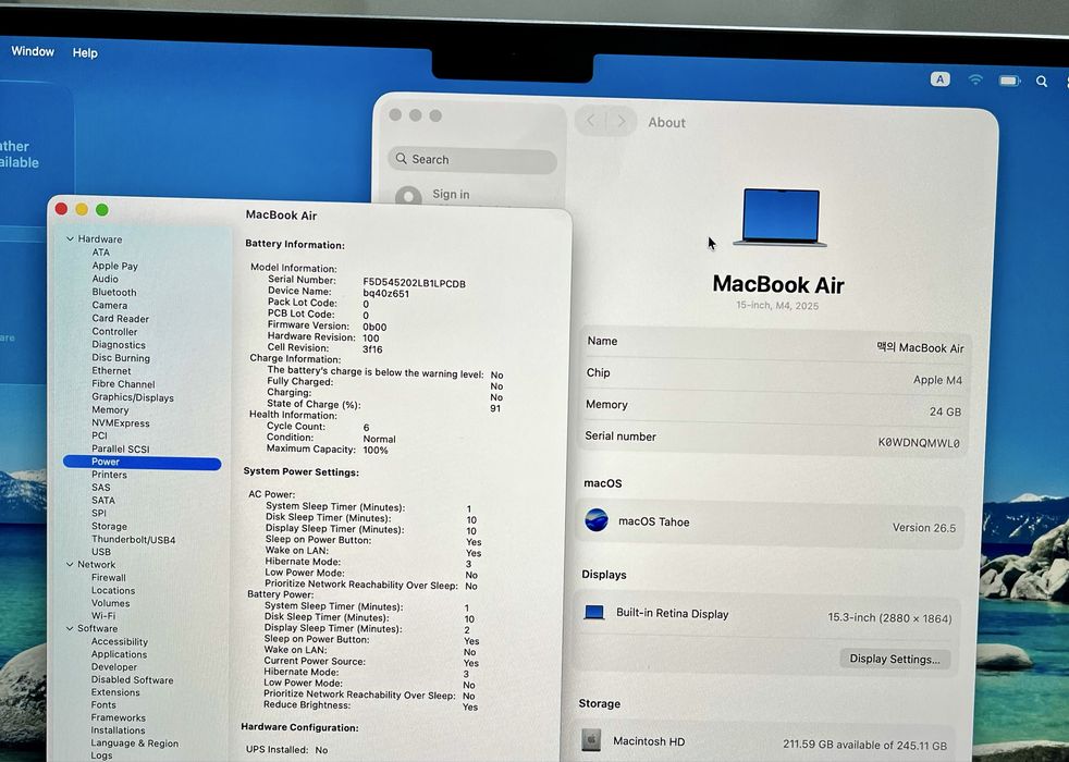 24GB/256GB-MacBook Air M4 15" Dyum~ Noutbuk ( Макбук - Ноутбук )
