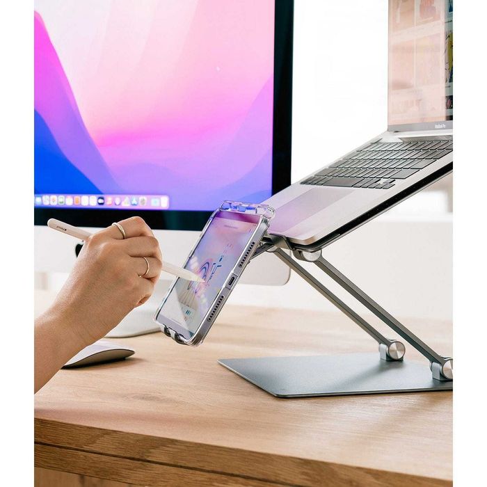 Stand universal laptop si telefon Ringke Outstanding Gri inchis
