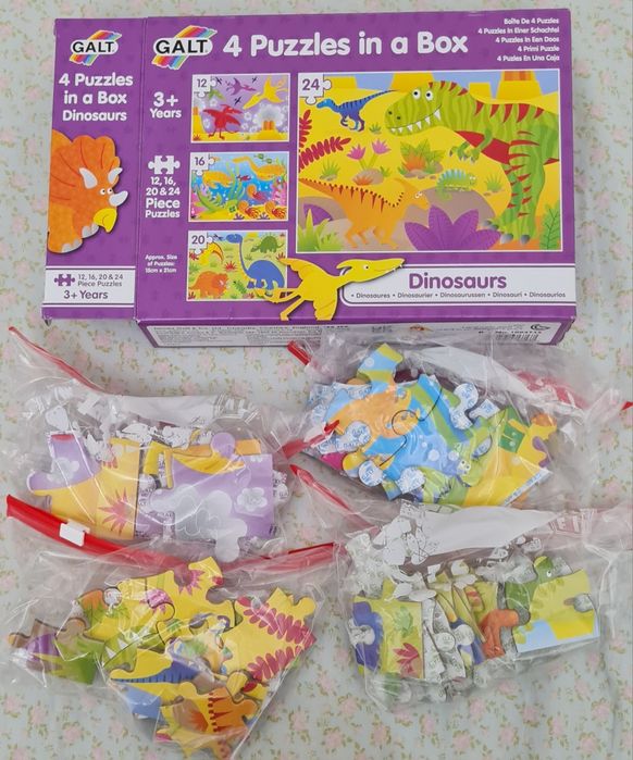 Set 4 Puzzle Dinozauri -3 ani+