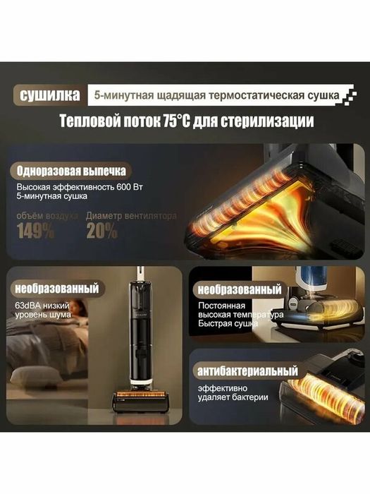 Моющий вертикальный пылесос Dreame H14 Dual/H20UltraMix