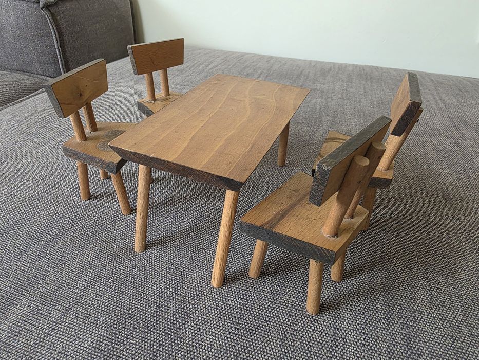 Дървени ретро играчки мебели