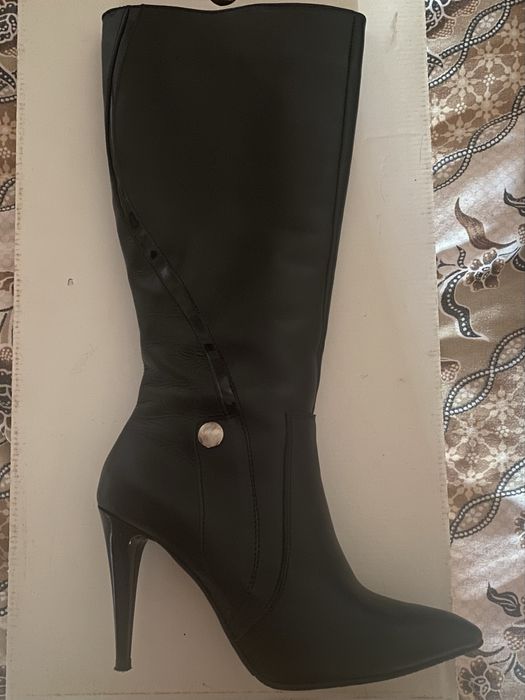 Cizme piele lungi, negre, elegante