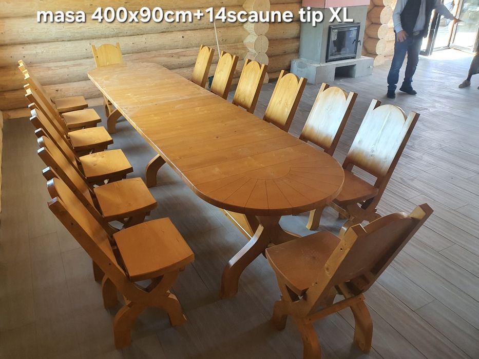 "SOREANCA 16 PERS." Set masa cu 14 sau 16 scaune ( masa cu scaune)