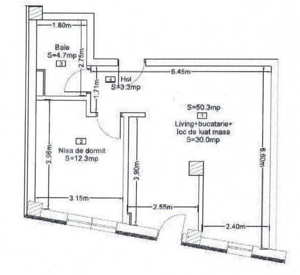 Apartament 2 camere, 50 mp, bloc nou, zona Corneliu Coposu