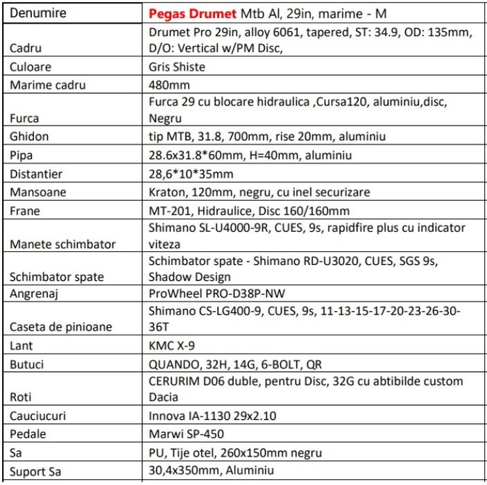 Bicicleta MTB Dacia by Pegas