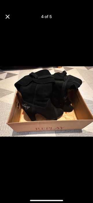 Боти  Replay - естествен велур