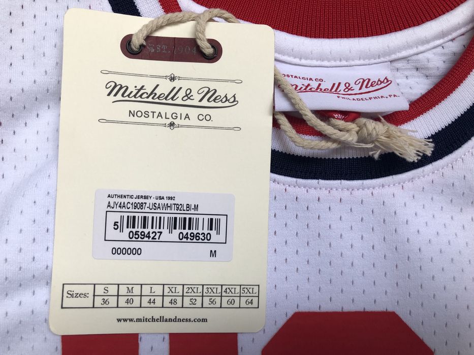 Mitchell & Ness Authentic Jersey Team USA 1992 #7 Larry Bird - М