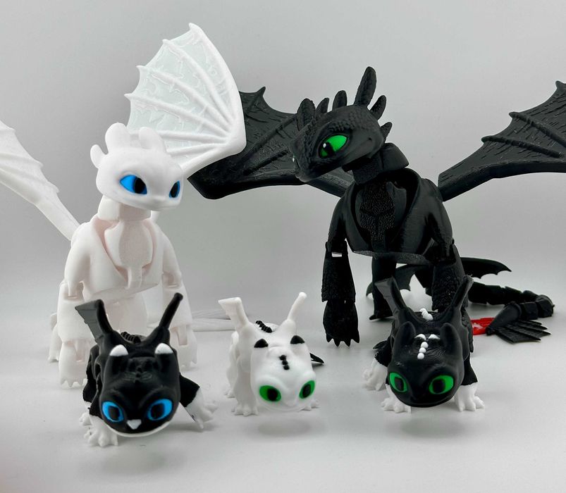 3d модели от филма How to Train Your Dragon Toothless и Lightfury