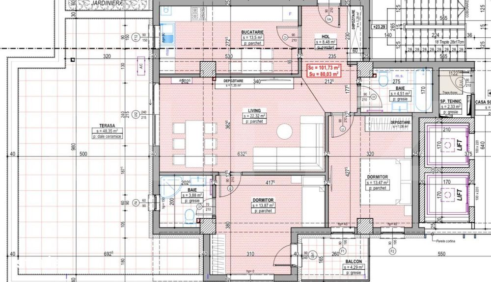 COMISION 0! Penthouse cu 3 camere, 80 mp+48 mp terasa, T. Vuia